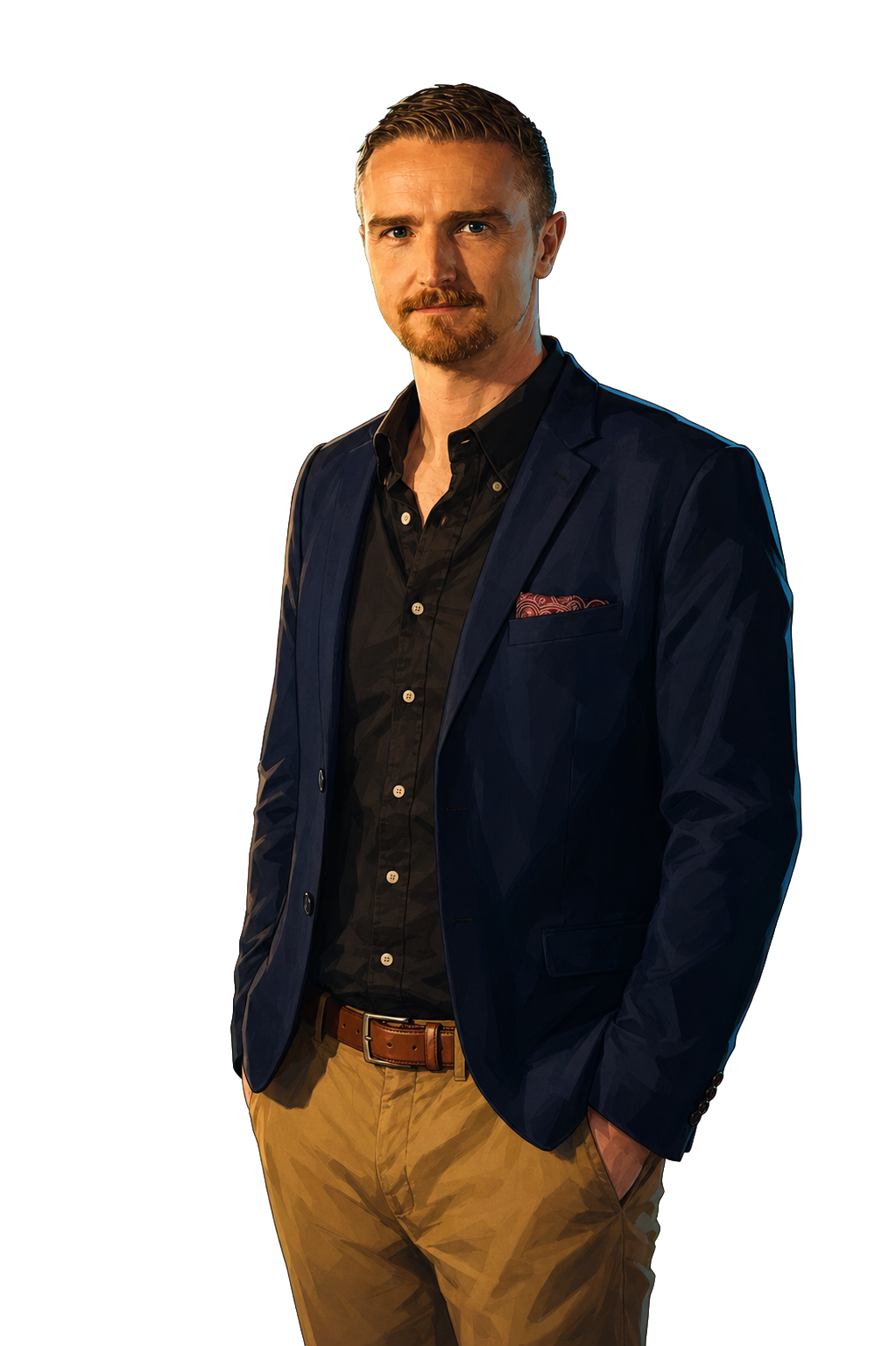 Stylized portrait of Rupert Brown